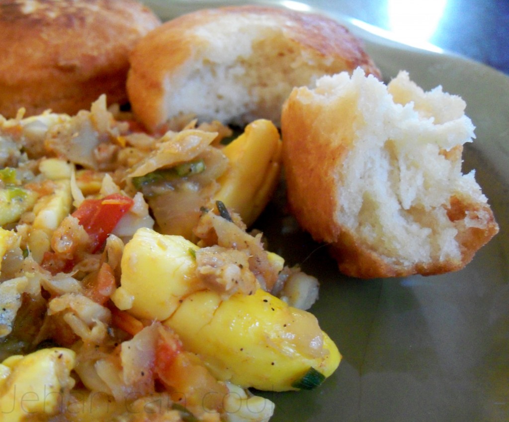 Ackee and Saltfish with Fried Dumplings